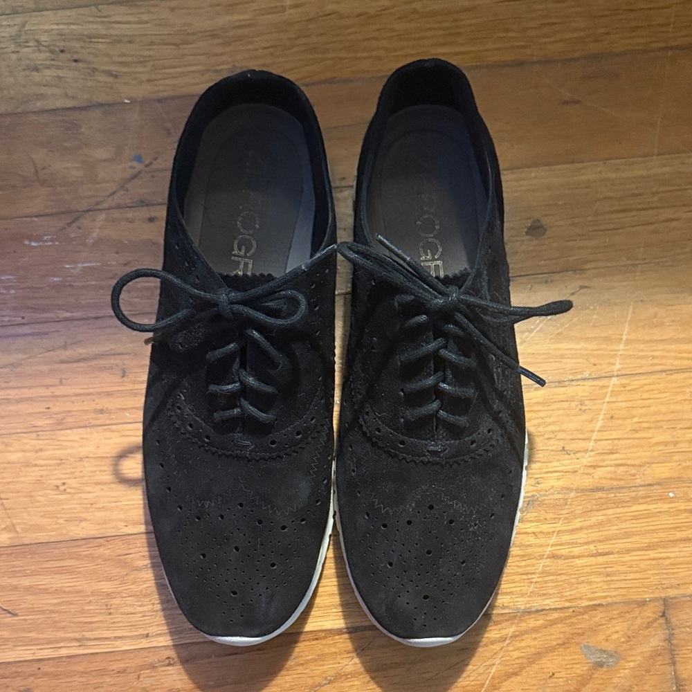 Black Suede Cole Haan Women’s Lace-Up Wingtip